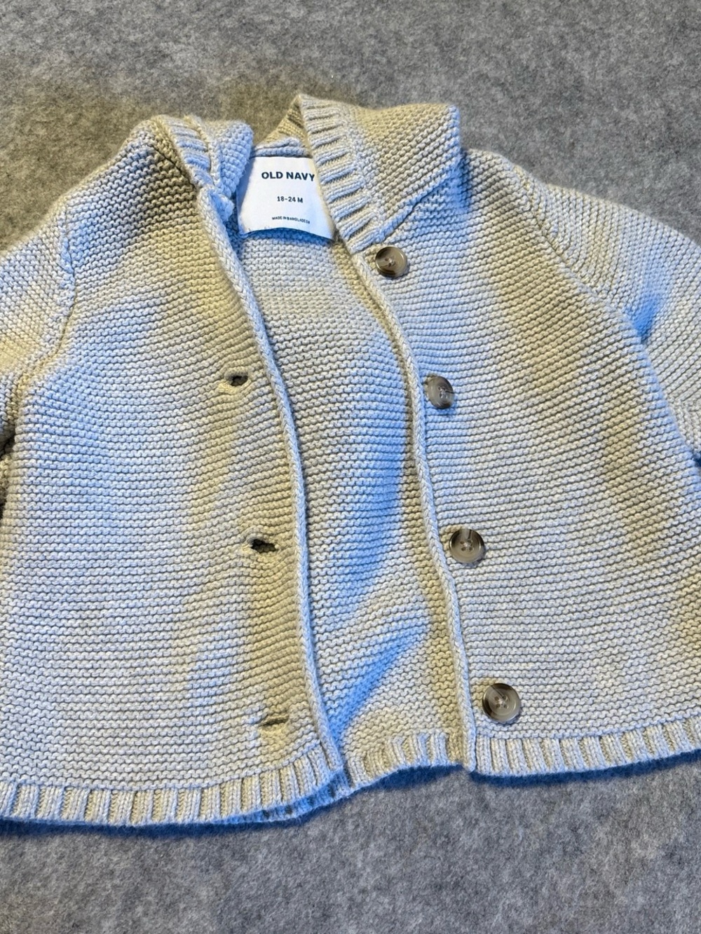 Old Navy Cream Knit Button-Up Kids Jacket